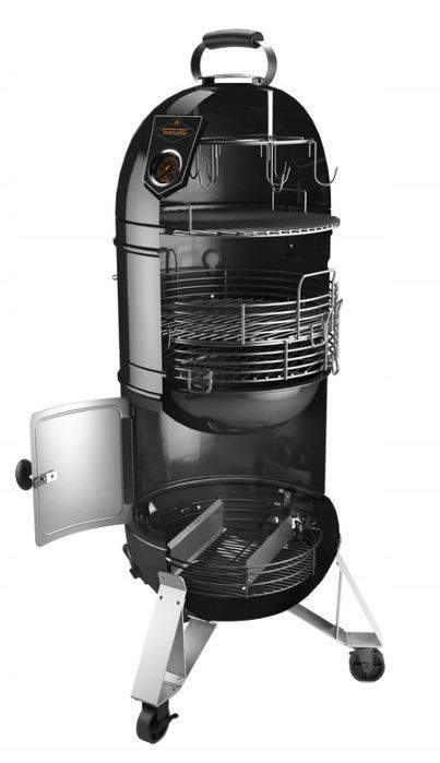 Grill Węglowy i Wędzarka Fornetto Razzo Pro Black 2w1