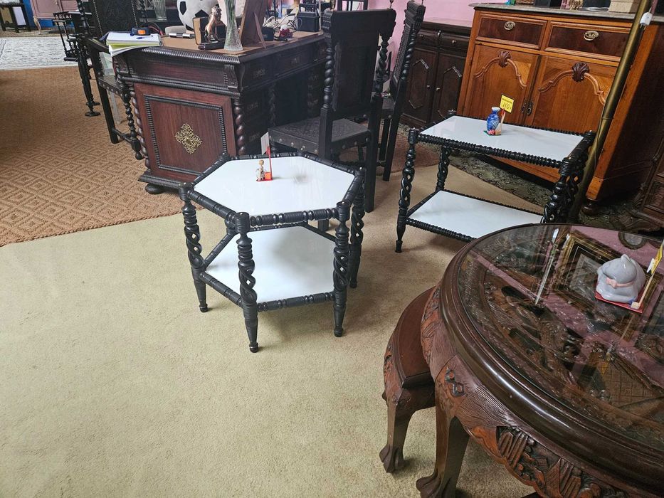 Mesa de centro antiga, exagonal - Muito Bom estado