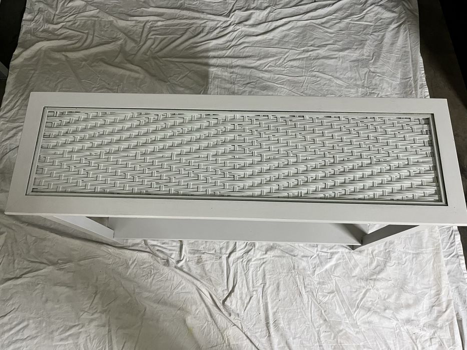 Mesa de vidro branca  decoração