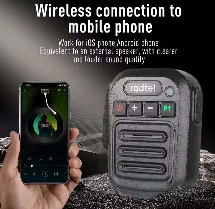 PTT Sem Fio Auto Falante Bluetooth para baofeng etc