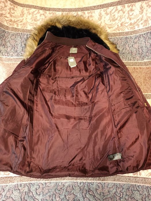 Новий пуховик Oasis XS-S 34-36 куртка довга ХС-С бордовий демі HM