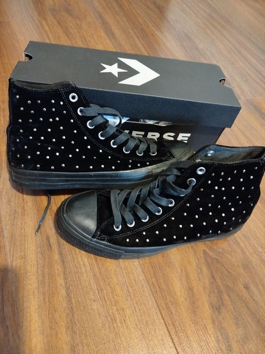 Trampki Converse, rozmiar 41, czarne z cyrkoniami