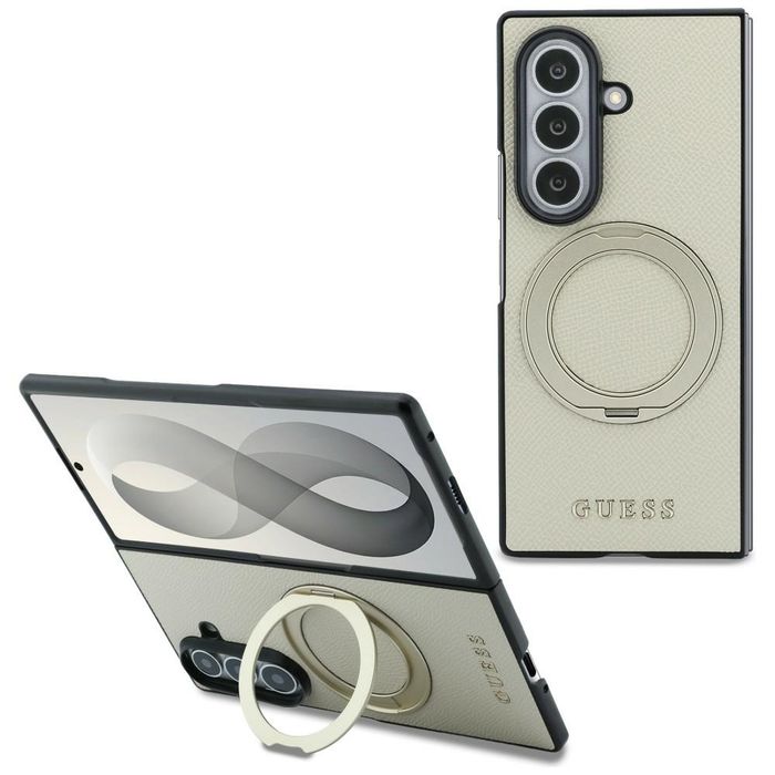 Guess nakładka HC Magnetic Ring Stand Grained PU Classic Logo do Samsu