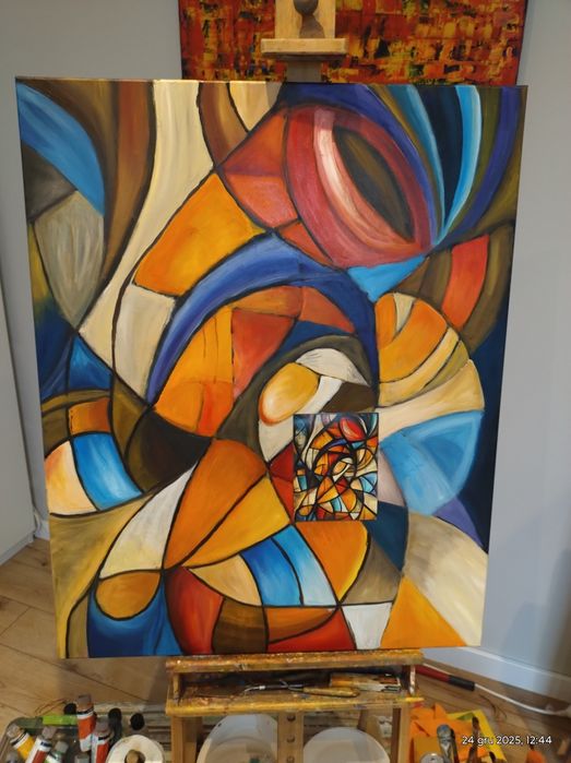 Obraz olejny ręcznie malowane, "Zamieszanie",