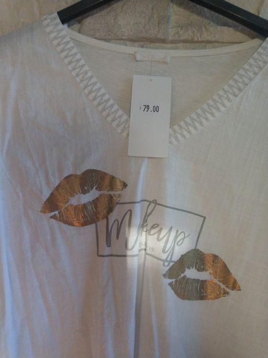 Bluzka biała len letnia  XL/XXL42/44
