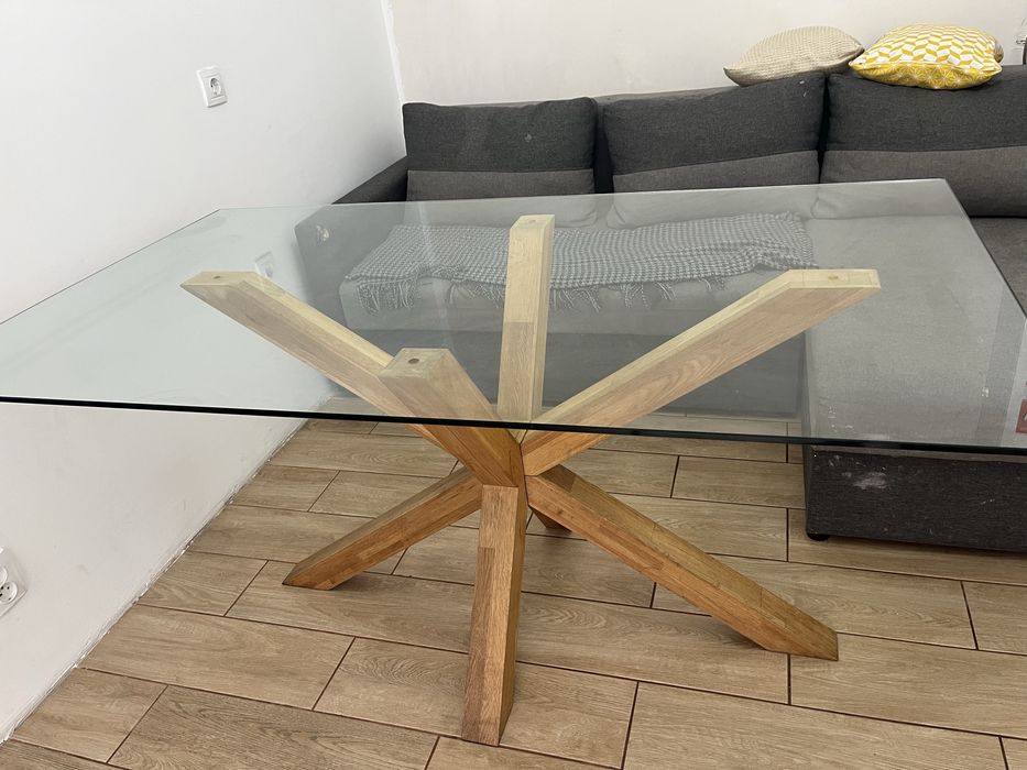 Стіл з склянлю стільницею/ стіл Юск