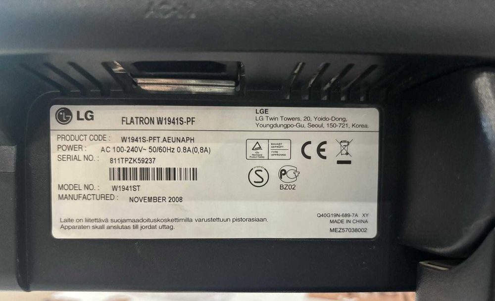 Monitor LG Flatron w1941s