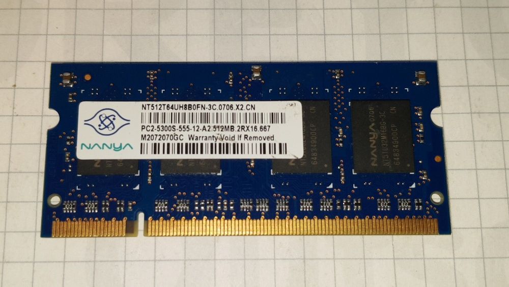 Pamięci SO-DIMM DDR2 DDR3 512mb, 1Gb, 2Gb.