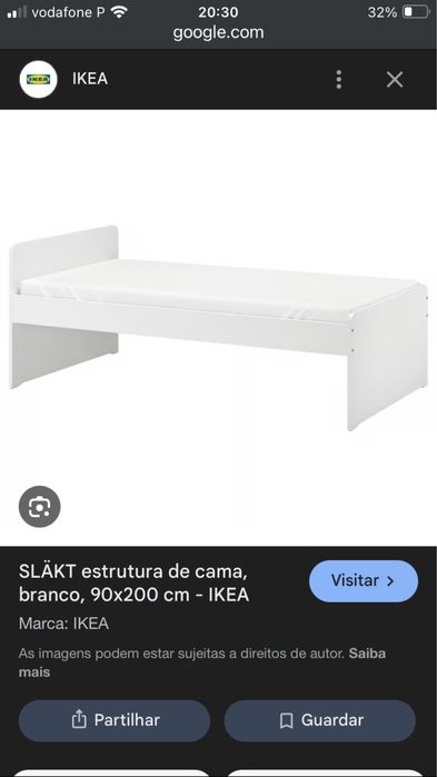 Cama SLÄLT sem colchões e sem gavetão