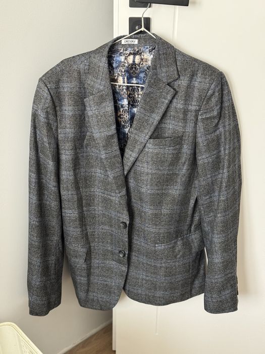 Garnitur męski elegancki + biała koszula | stan idealny | jak nowy