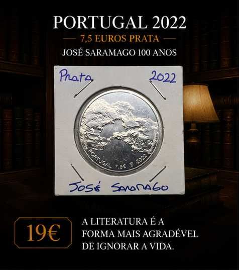 Portugal 2022 - 7,5 Euros Prata - José Saramago 100 Anos