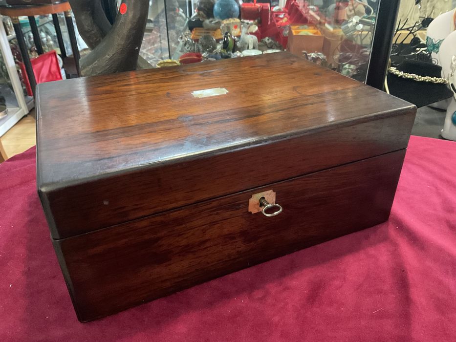 Caixa de estojo mahogany inglesa 30x21x12,5 cm