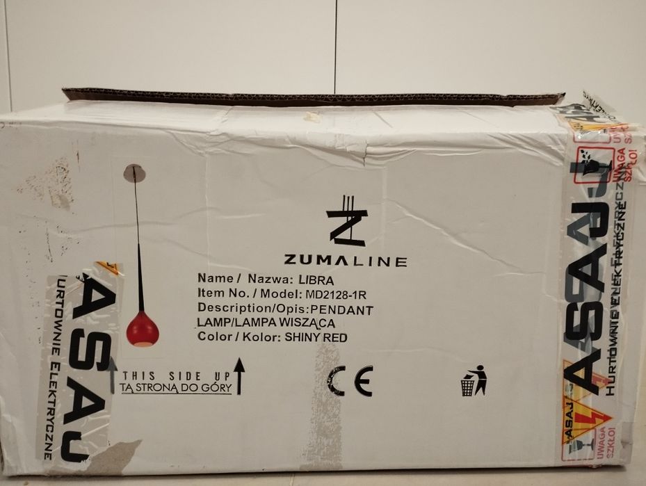 Lampa wisząca czerwona