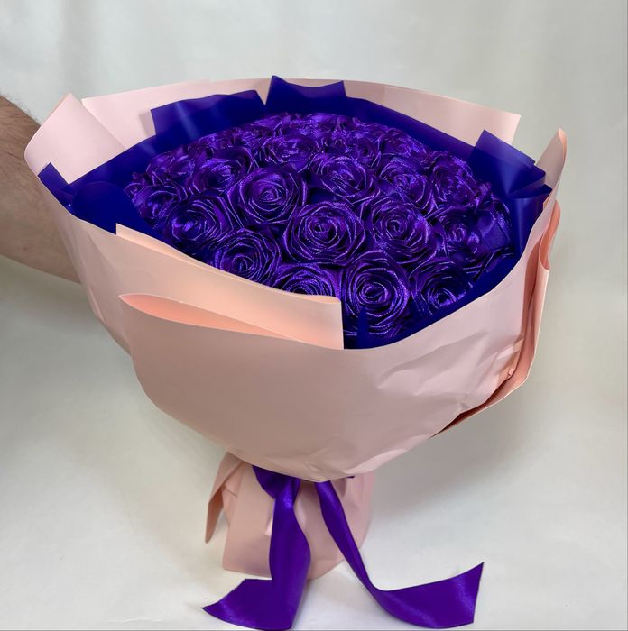 Букет з атласної стрічки,ручна робота