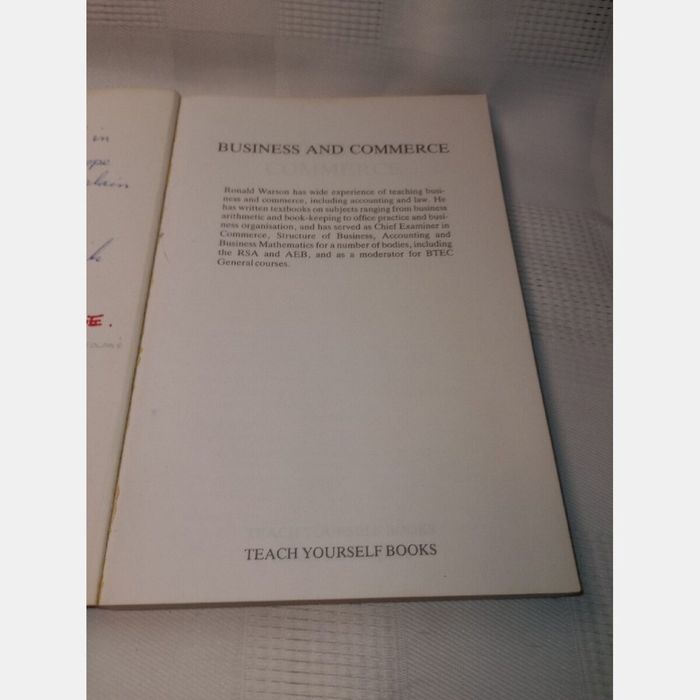 Business and commerce. Ronald Warson
