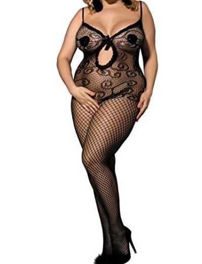 B020 PLUS SIZE sexy komplet bielizna erotyczna bodystocking Xl/3XL