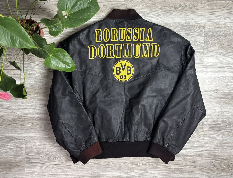 Skórzana kurtka w kolorze czarnym Vintage Borussia Dortmund XXL
