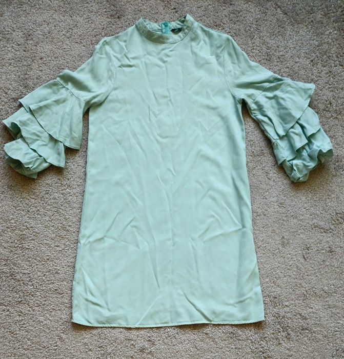 Sukienka miętowo-turkusowa oversize Zara rozm. XS