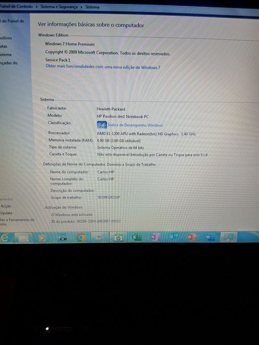 Computador portátil hp