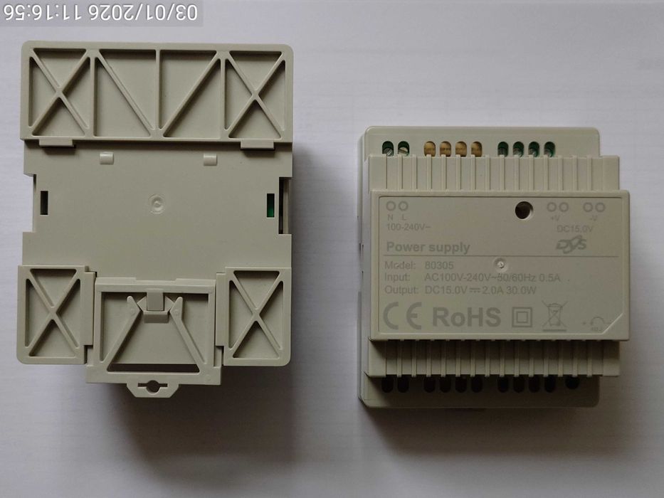 Zasilacz 15V, 2A, 30W na szynę S