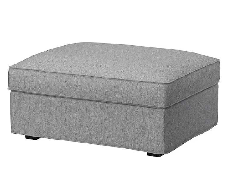 Sofá 2 lugares + Repousa-pés c/arrumação Kivik Cinza