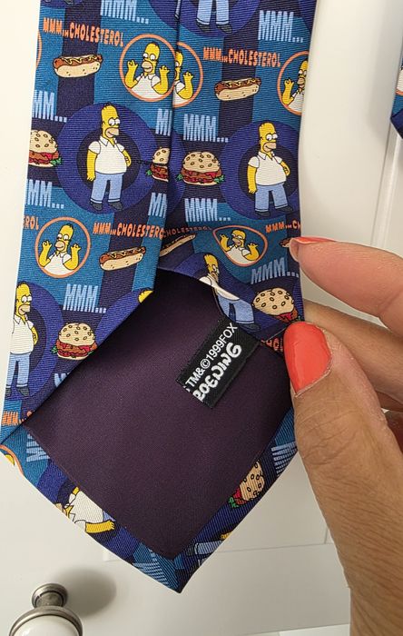 New silk tie vintage retro The Simpsons Cartoon funny krawat jedwab