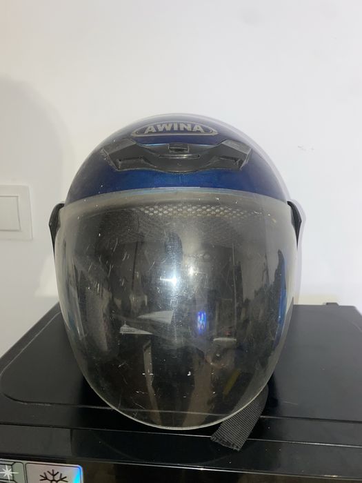 Kask otwarty JET Awina niebieski – Rozmiar M (57-58 cm) na skuter / quad