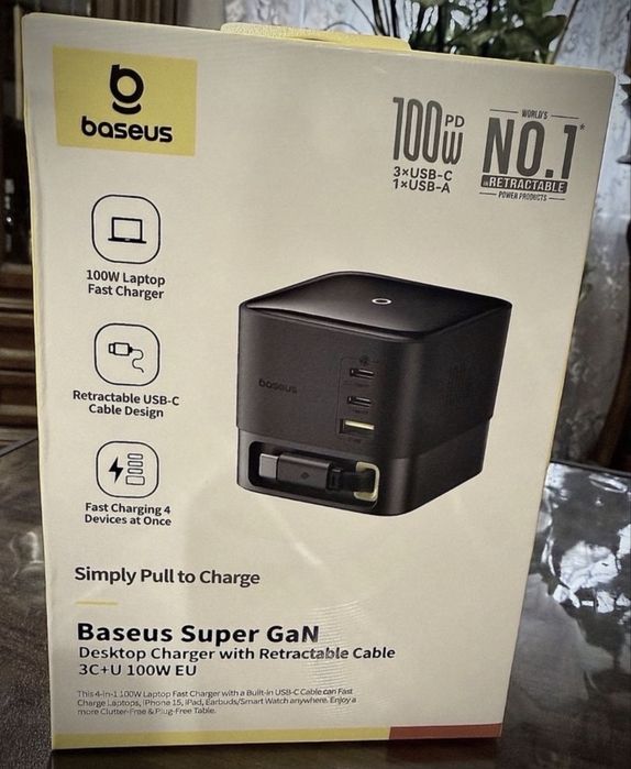 Baseus Nomos 140w, Super Gun 100w - Хаб, Док станція 5 в 1, Бездротова зарядка
