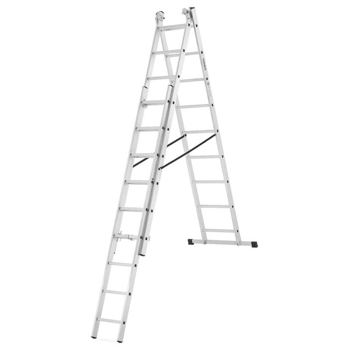 Drabina aluminiowa z opcją na schody 3x9 HIGHER 5,06m Hobby 150kg