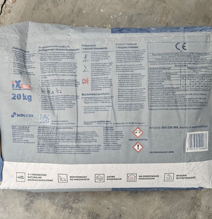 Cement ix do wylewek, cement posadzkowy, lafarge ix