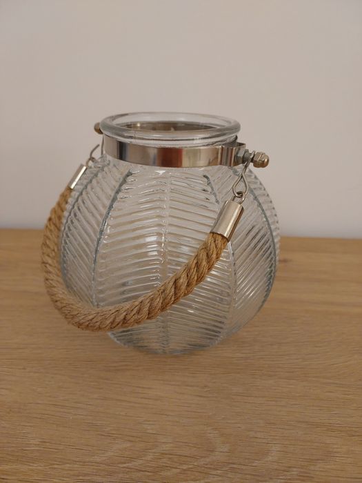 Szklany lampion wys.ok. 15 cm