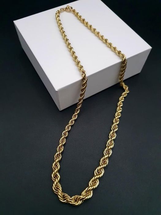 Piękny Złoty Łańcuszek splot Kordel