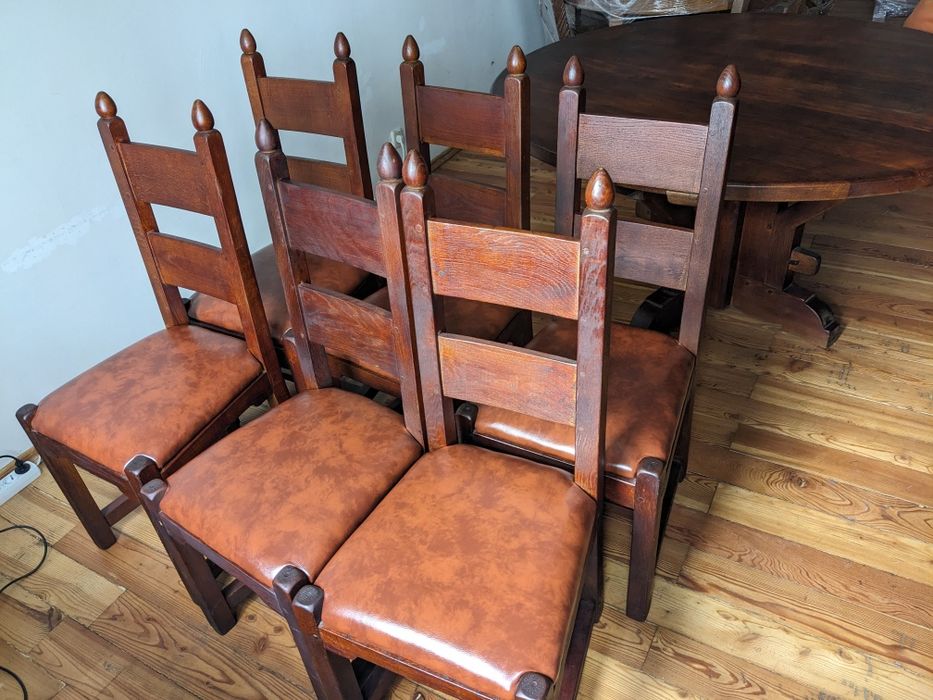 Столовий гарнітур, стіл дубовий, 6 стільців, Нідерланди