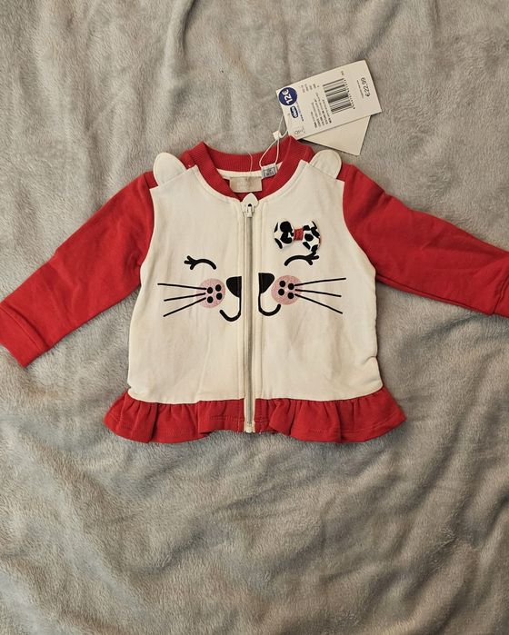 Кофта chicco з котиком нова 68 см 3-6 місяців