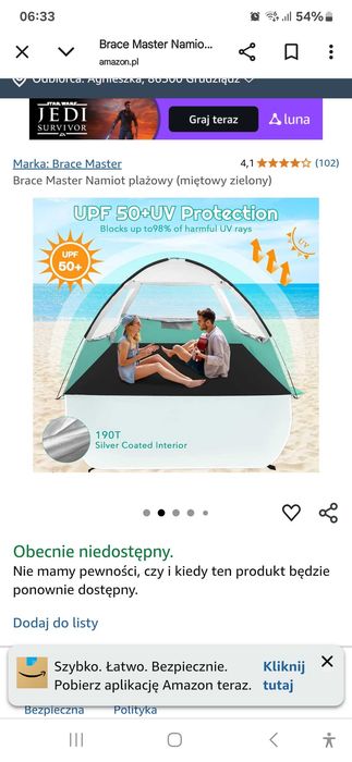 Sprzedam namiot na plaze