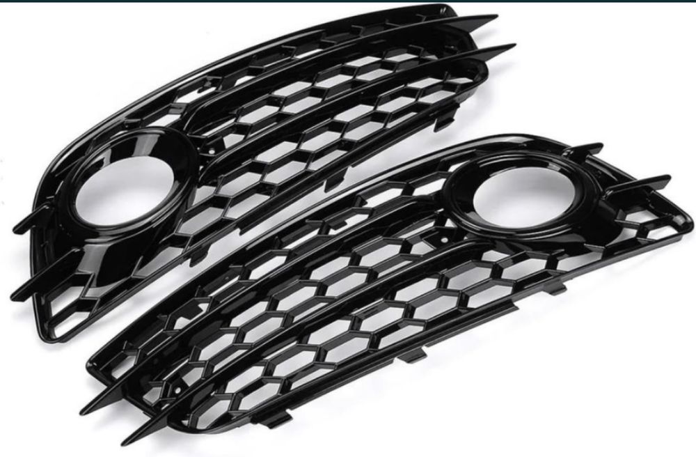 2x czarne kratki zderzaka przód, Plaster Miodu Audi A4 b8 S-Line, S4