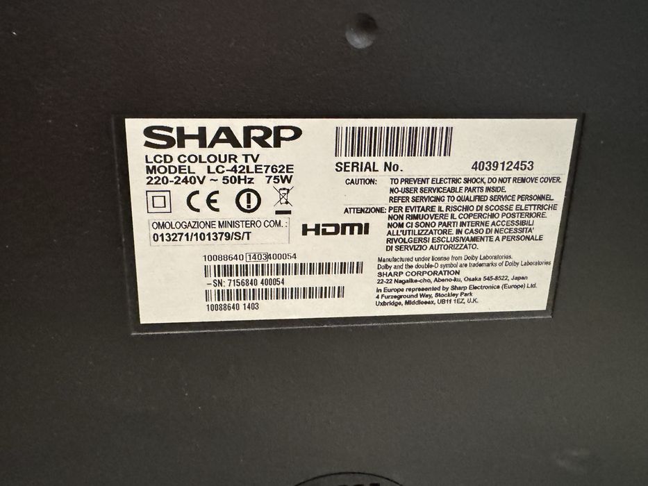 Telewizor Sharp lcd colour tv-42le762e 42 cale