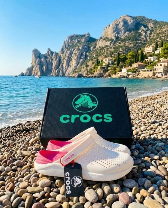 Жіночі шльопанці сабо Crocs lite ride/білі жіночі крокси