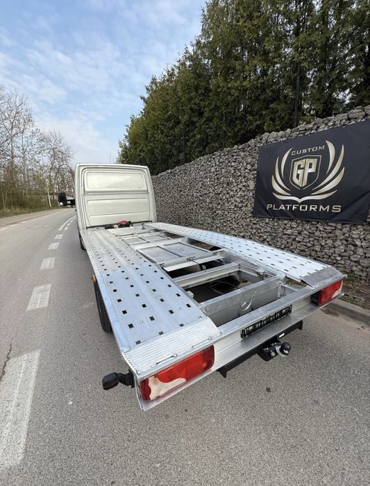 Najazd lekki (147 kg !! ) Zabudowa aluminiowa panelowa PRODUCENT, autolaweta platforma najazd aluminium, laweta Sprinter Ducato Master Crafter Movano