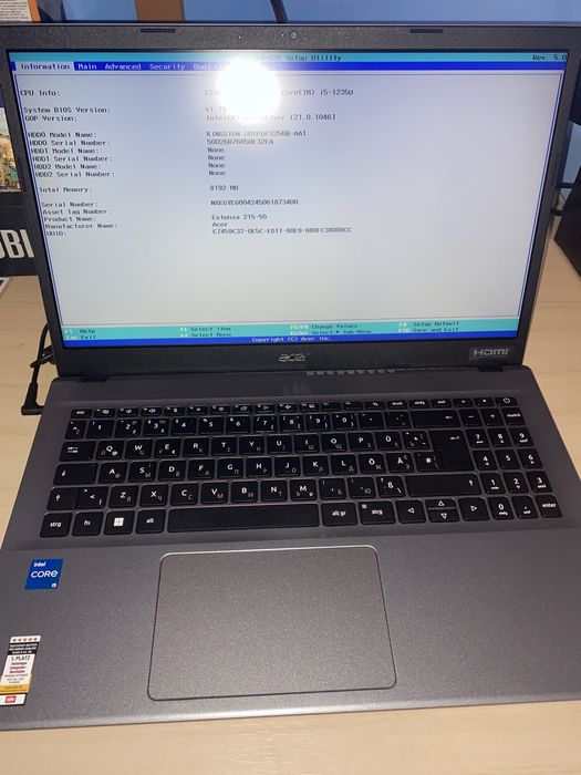 Ноутбук Acer Extensa 15” на потужному процесорі і5 12те покоління!