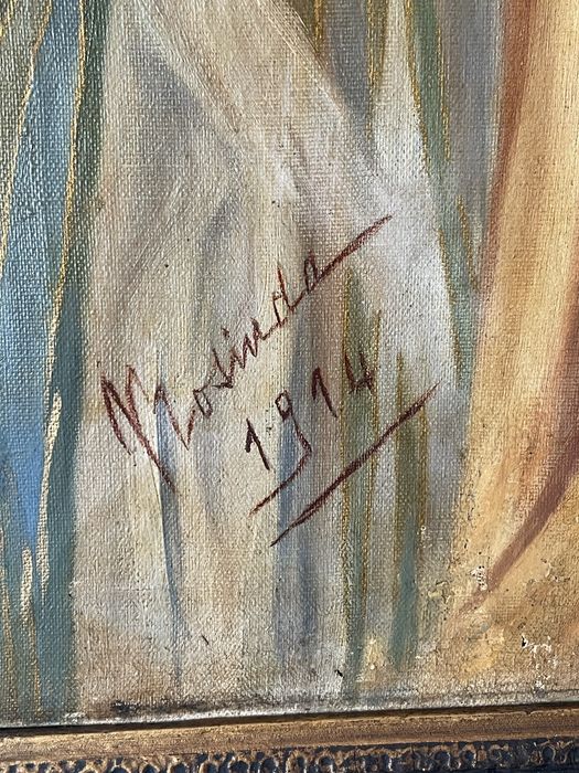Tela Original Art Déco – Assinada Rosinda (1914)