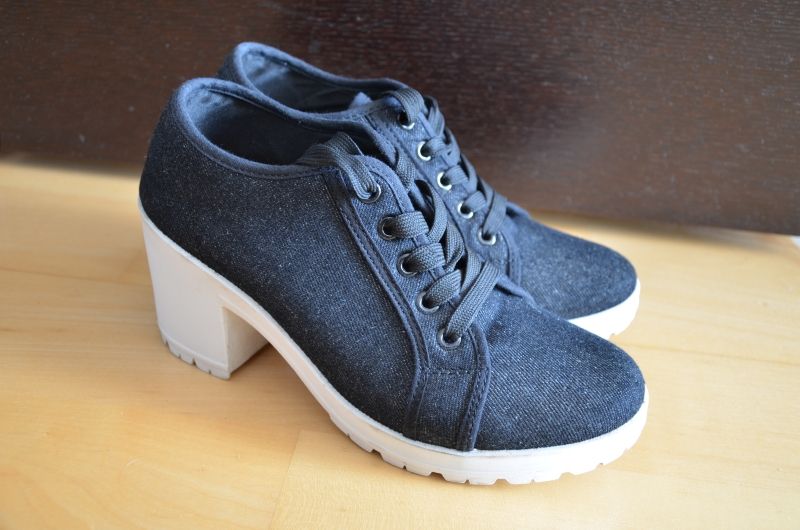 Queen Vivi botki półbuty czarny jeans wysoka podeszwa jak nowe 40 25,5