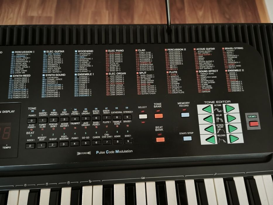 Órgão Casio a funcionar