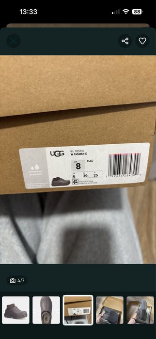 Гумові утеплені чоботи уггі оригінал ugg tasman x