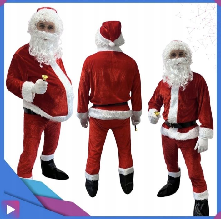 Strój kostium przebranie Mikołaja gwiazdora zestaw 14el