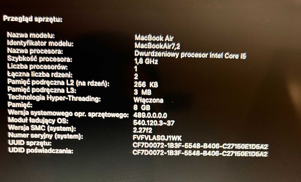 Laptop MacBook Air 13” 2017 128GB 8GB RAM + myszka Magic Mouse 2
