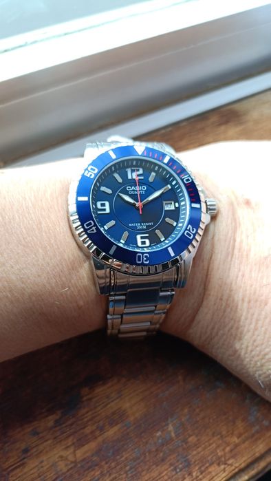 Casio MTD-1053D Azul 200M Todo em Aço
