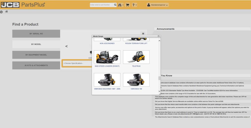 JCB PartsPlus+ / Instrukcje serwisowe 2019 - Full pomoc