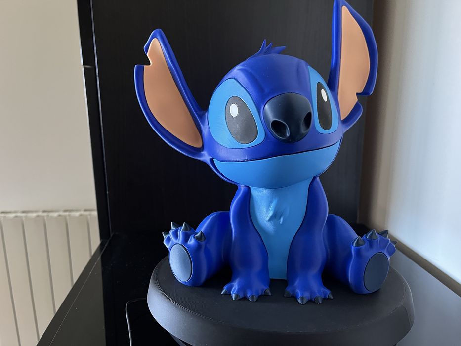 Conjunto Stitch e Angel em impressão 3D com bases
