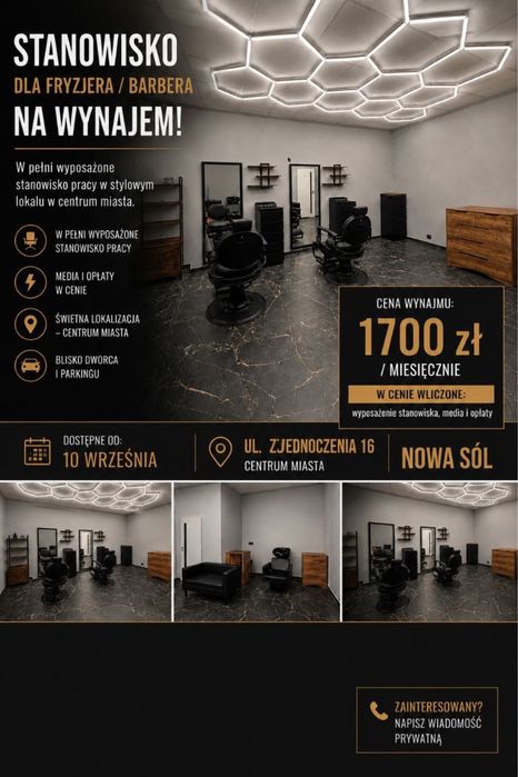 Wynajem stanowiska fryzjerskiego